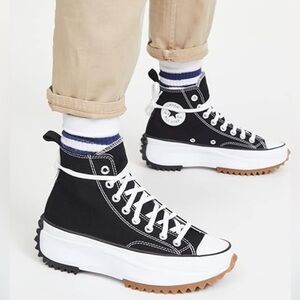 Converse Black and white High-Tops thick platform run star  7 women 5.5 men